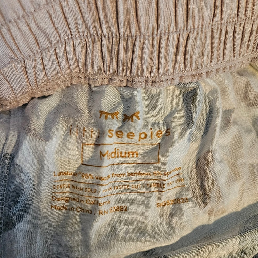 NEW Little Sleepies Lunaluxe Pajama Pants Size Medium Neutral Bamboo Moon - Picture 5 of 5